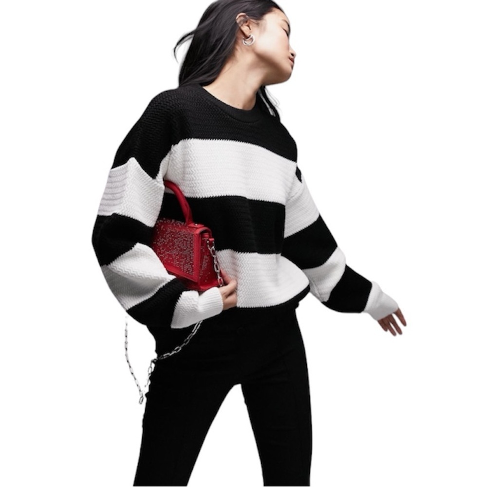 Topshop Stripe Oversize Sweater (Petite)